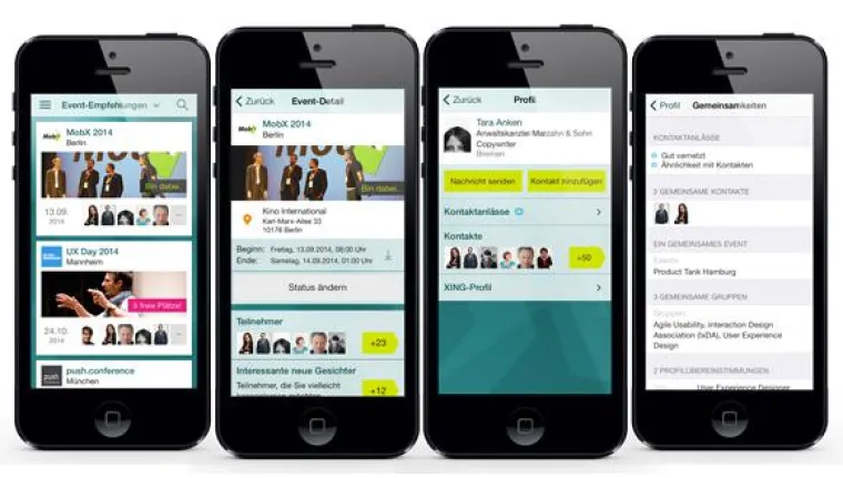 Bild: Erweiterung der Funktionen der XING EVENTS App