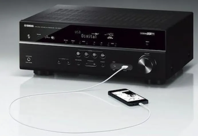 Yamaha RX-V477/577: AV-Receiver mit Surround, WiFi, 4K-Ultra HD, Apple AirPlay, Spotify & Extra-Bass Bild: Yamaha RX-V477/577: AV-Receiver mit Surround, WiFi, 4K-Ultra HD, Apple AirPlay, Spotify & Extra-Bass