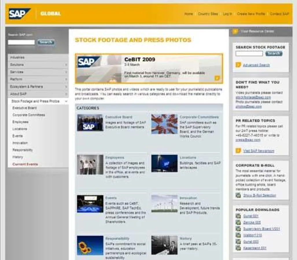 Screenshot: www.sap-tv.com/stockfootage