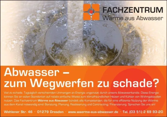 Bild: Unmengen Energie ungenutzt durch Abwasserkanäle – Wärme aus Abwasser die Lösung bei der enertec 2009
