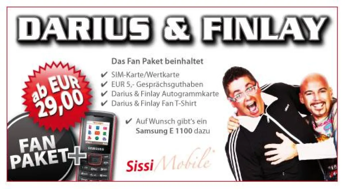 Der Tarif SissiMobile Darius & Finlay