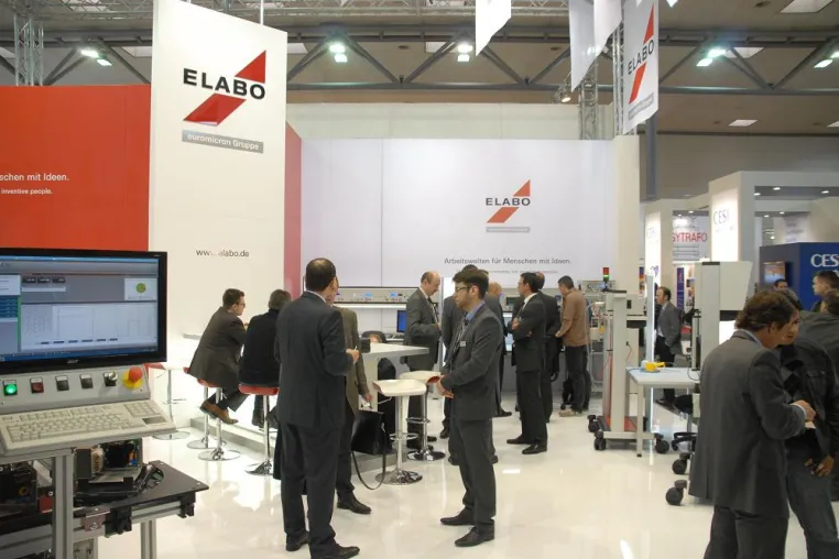 Elabo: Dem Trend getrotzt - Besucherandrang am Stand von Elabo auf der HMI bei rückläufigen Besucherzahlen Bild: Elabo: Dem Trend getrotzt - Besucherandrang am Stand von Elabo auf der HMI bei rückläufigen Besucherzahlen