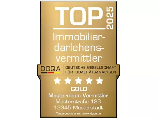 Bild: „Top Immobiliardarlehensvermittler“: Gütesiegel der DGQA für Vertrauen in der Immobilienfinanzierung