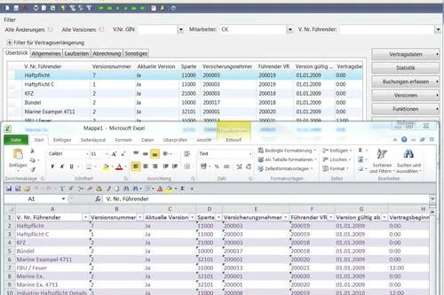 Bild: Controlling mit Microsoft Excel im Maklerverwaltungsprogramm GIN-AX