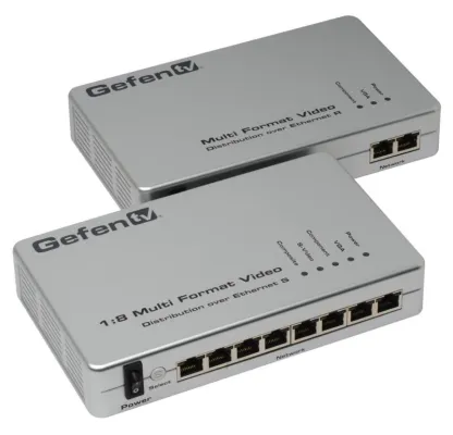 Bild: Übertragung von Video- und Audioquellen über Cat-5 und Ethernet