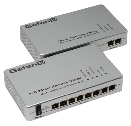 Bild: Übertragung von Video- und Audioquellen über Cat-5 und Ethernet