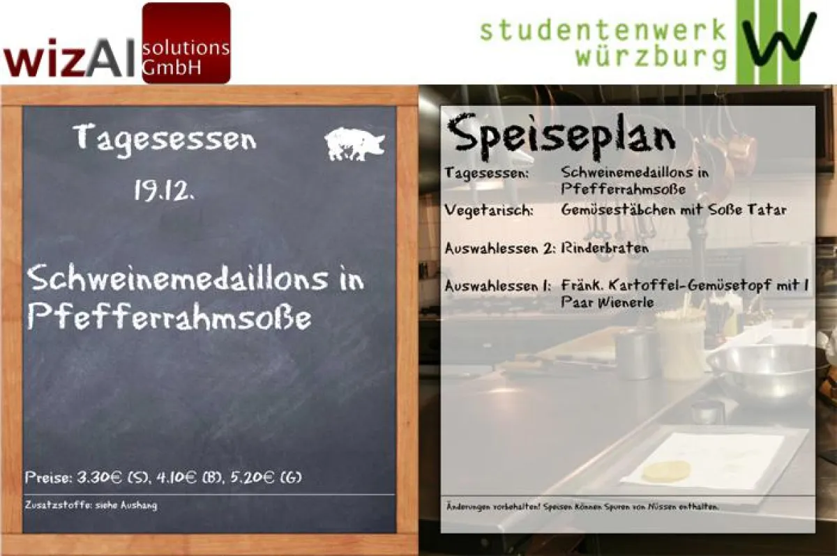 Speiseplan an der Uni Bamberg