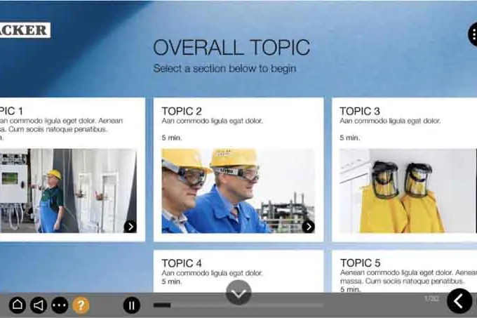 3c entwickelt Styleguide für WACKER E-Learning Bild: 3c entwickelt Styleguide für WACKER E-Learning