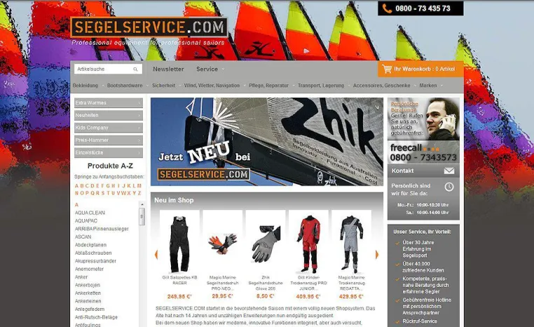 SEGELSERVICE.COM launcht neuen Onlineshop Bild: SEGELSERVICE.COM launcht neuen Onlineshop