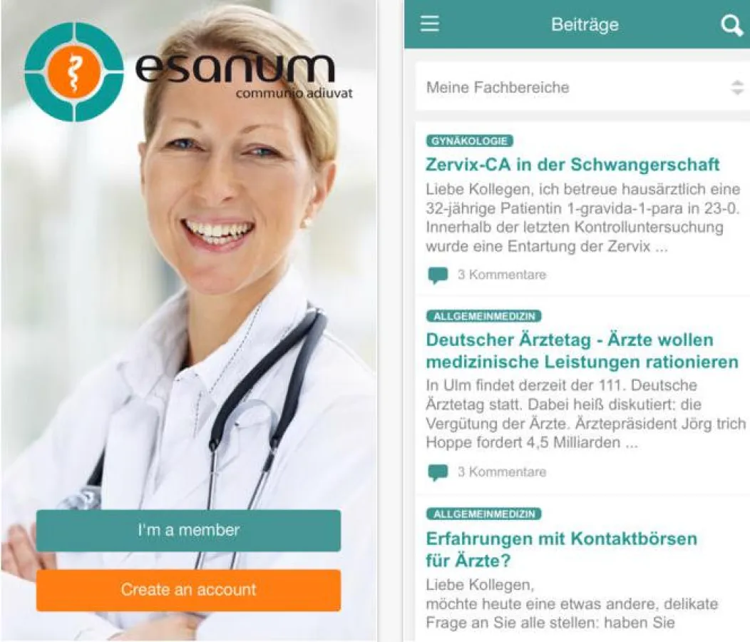 esanum ist auch als App verfügbar.