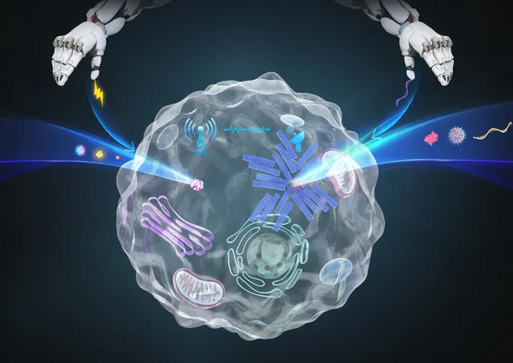 Durchbruch bei synthetischen Zellen: Zwei Nanoporen arbeiten zusammen, um molekularen Transport zu steuern Bild: Durchbruch bei synthetischen Zellen: Zwei Nanoporen arbeiten zusammen, um molekularen Transport zu steuern