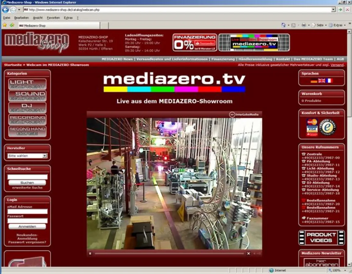 MEDIAZERO.TV ÜBERTRÄGT LIVE AUS DEM SHOWROOM