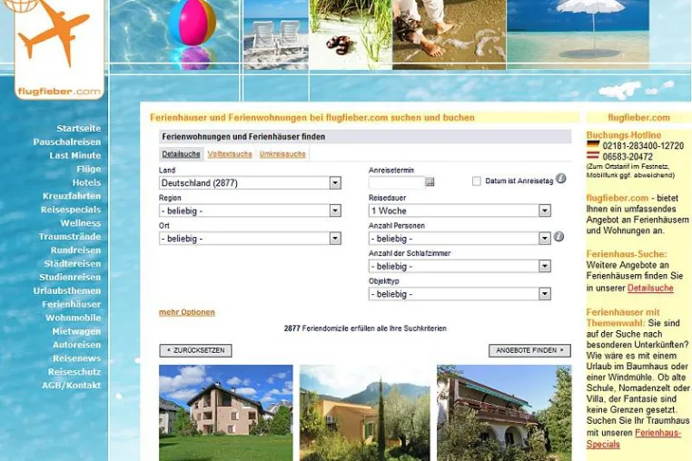 Preisvergleich für Ferienhäuser und Ferienwohnungen mit neuer Datenbank-Technologie Bild: Preisvergleich für Ferienhäuser und Ferienwohnungen mit neuer Datenbank-Technologie
