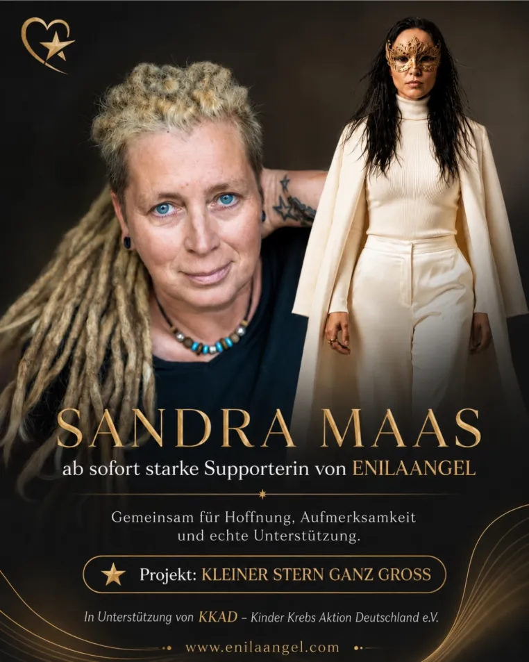 Bild: Sandra Maas (Bibi und Tina) unterstützt das Herzensprojekt „Kleiner Stern ganz groß“ von Enilaangel