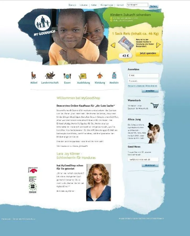 Online-Spendenkaufkaus www.MyGoodShop.de von UNSERE KLEINEN BRÜDER UND SCHWESTERN E.V.