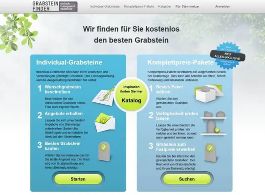 Bild: Grabsteine und Grabmale können ab jetzt online bei grabsteinfinder.de zu günstigen Preisen gekauft werden