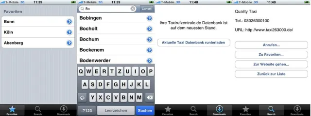 Bild: taxirufzentrale.de im Apple App Store verfügbar