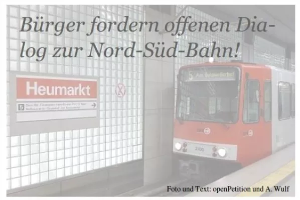 Bild: Nord-Süd-Bahn: Petition für offenen Dialog nur im Stadtbezirk Rodenkirchen erfolgreich!