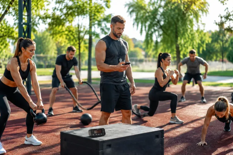 Tabata Timer statt Smartphone: So trainieren Personal Trainer professionell im Park Bild: Tabata Timer statt Smartphone: So trainieren Personal Trainer professionell im Park