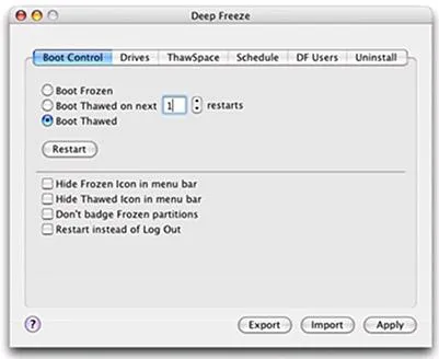 Bild: Deep Freeze 4.0 Mac schützt vor Malware, Systemveränderungen und Viren jetzt auch unter Leopard