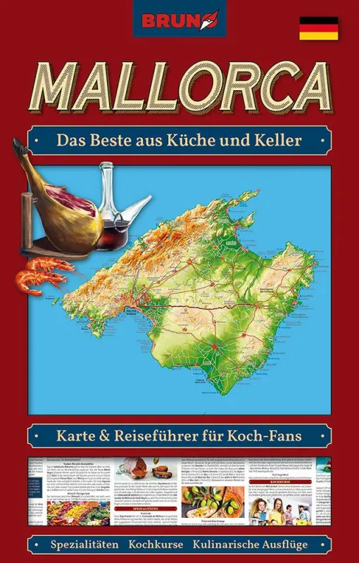 Landkarte und Reiseführer in einem: Die neue BRUNO Themen-Karte Mallorca „Das Beste aus Küche und Ke