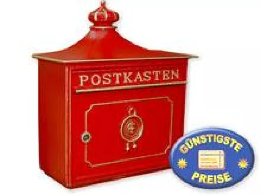 Bild: Exklusiv bei Briefkasten-net.de - Aluguss-Briefkästen von Burgwächer in Signalrot