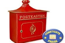 Bild: Exklusiv bei Briefkasten-net.de - Aluguss-Briefkästen von Burgwächer in Signalrot
