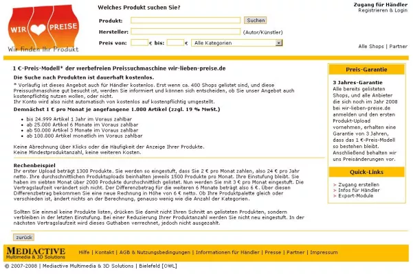 Bild: Neue 3 Jahres-Garantie auf 1 €-Preis-Modell