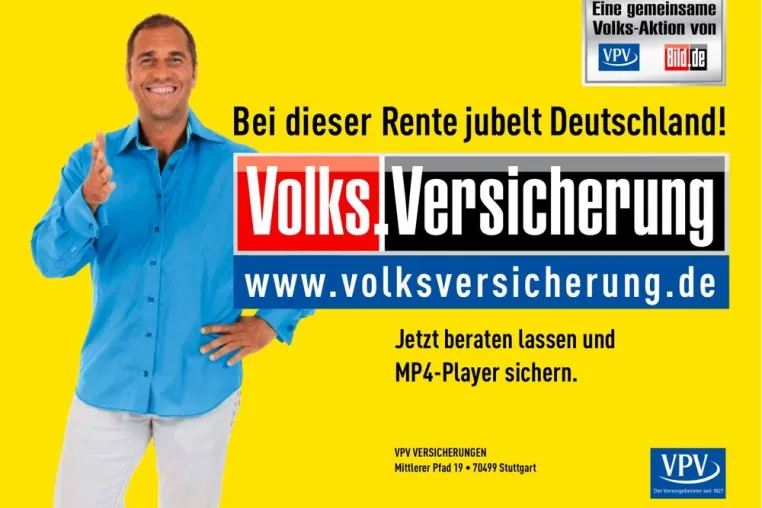 Bild: VPV und BILD.de starten Volks-Versicherung. Angebot insbesondere für junge Familien zwischen 30 und 40 Jahren