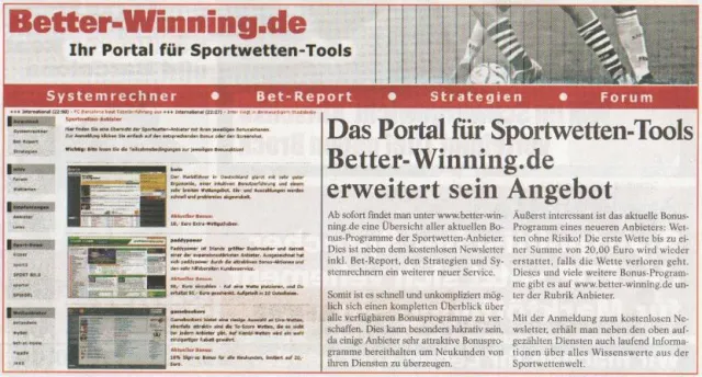 Bild: Das Portal für Sportwetten-Tools Better-Winning.de erweitert sein Angebot