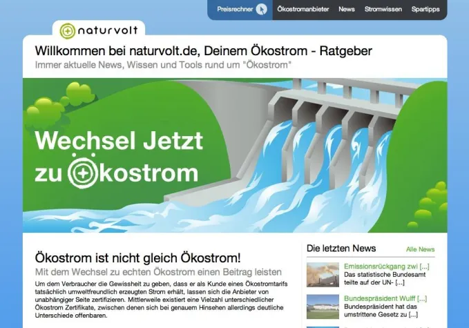 Ökostrom: Naturvolt.de sorgt für Transparenz Bild: Ökostrom: Naturvolt.de sorgt für Transparenz