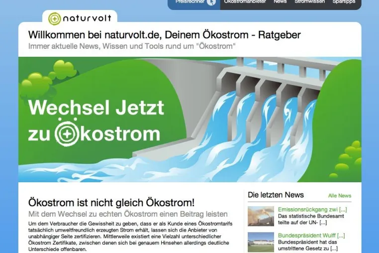 Bild: Ökostrom: Naturvolt.de sorgt für Transparenz