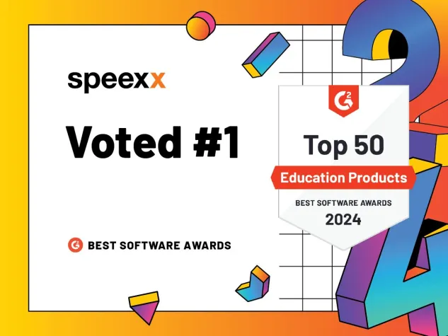 Bild: Speexx gewinnt den 1. Platz der besten Bildungsprodukte bei den G2 Best Software Awards 2024 