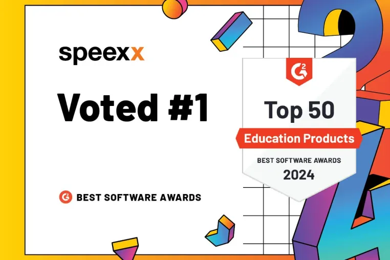 Bild: Speexx gewinnt den 1. Platz der besten Bildungsprodukte bei den G2 Best Software Awards 2024 