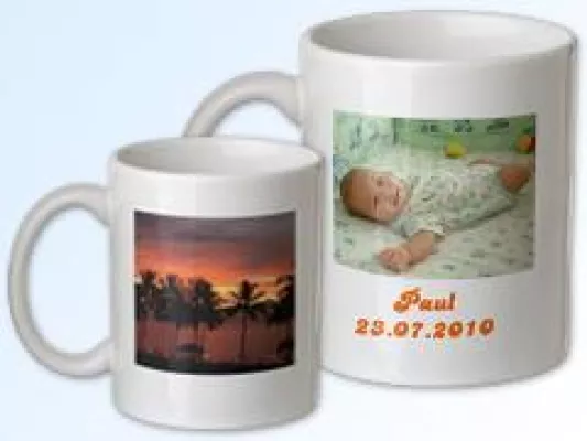 Bild: Persönliche Fototassen mit Lieblingsbild und -text von MY-BABY-SHOP.com