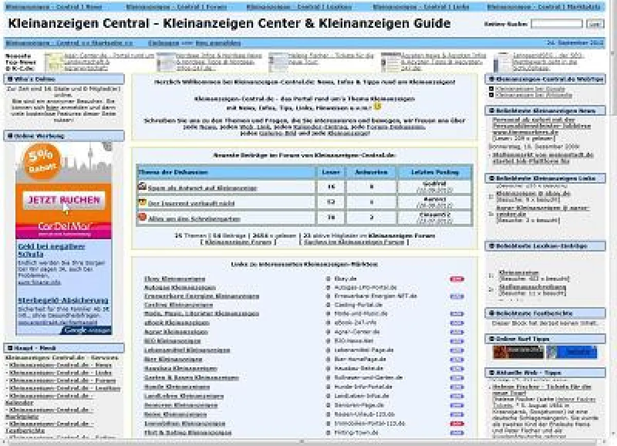 Screenshot Kleinanzeigen-Central.de