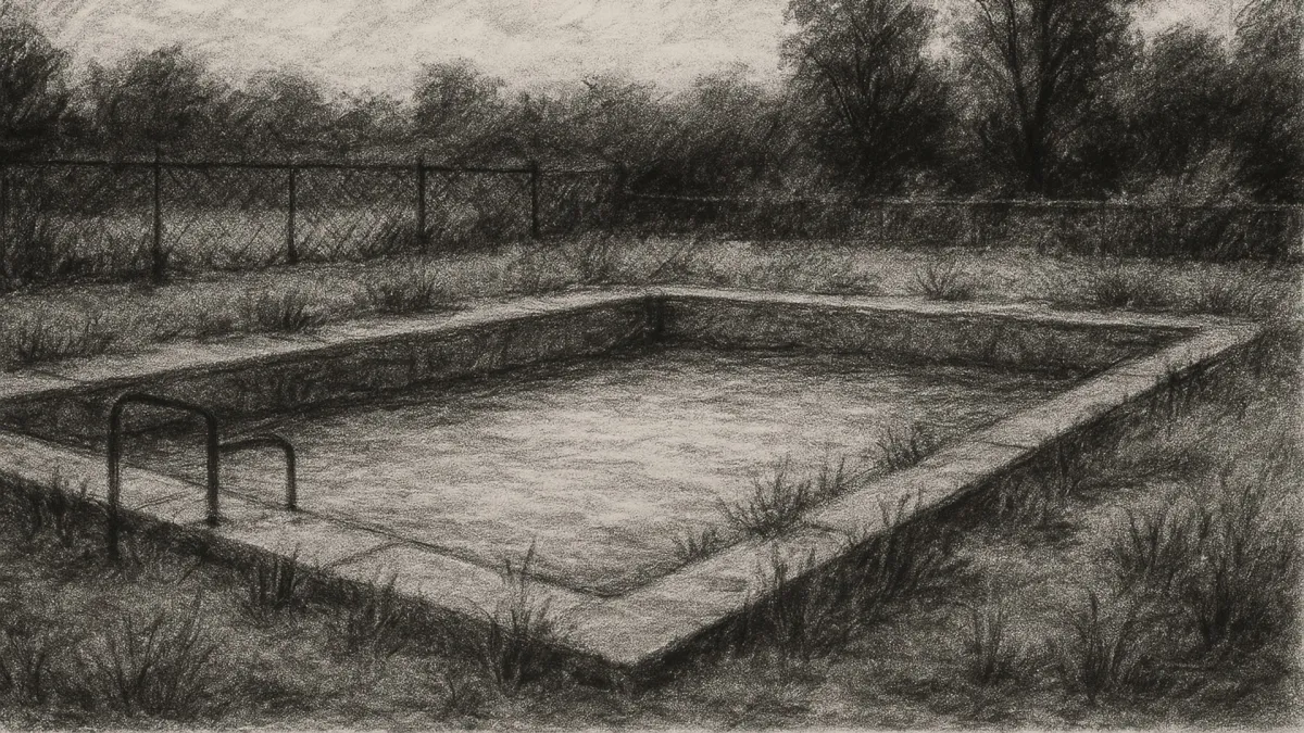 Verlassene Erinnerung am Beckenrand – die stille Badeanstalt als Lost Place (© DREIFISCH)
