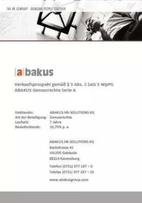 Bild: ABAKUS Genussrechtsprogramm der Serie A erfolgreich gestartet