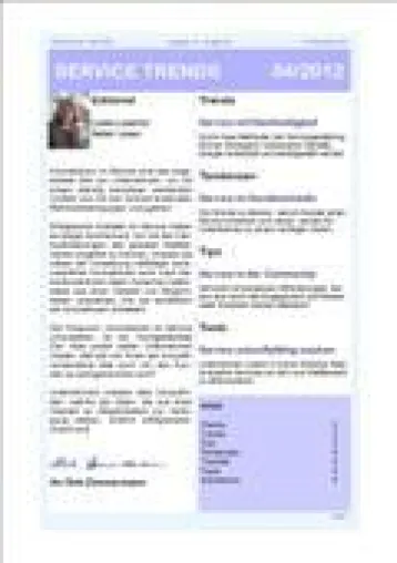 Bild: „Service und innovative Entwicklungen“ – Aktuelle Ausgabe des Newsletter SERVICE TRENDS jetzt erhältlich