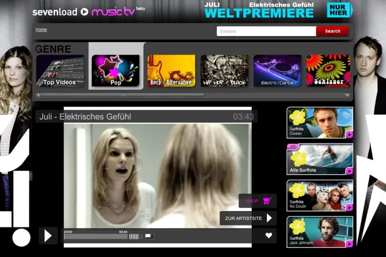 Bild: sevenload Music TV setzt auf InVideo-Shopping mit CAVI