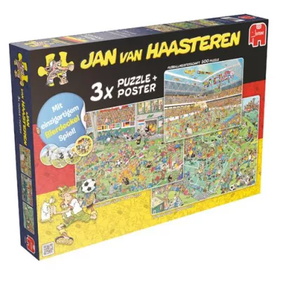 Bild: Fußballspaß zum Nachpuzzeln aus den Reihen Jan van Haasteren und Wasgij – Spiele von Jumbo für Fußballfans