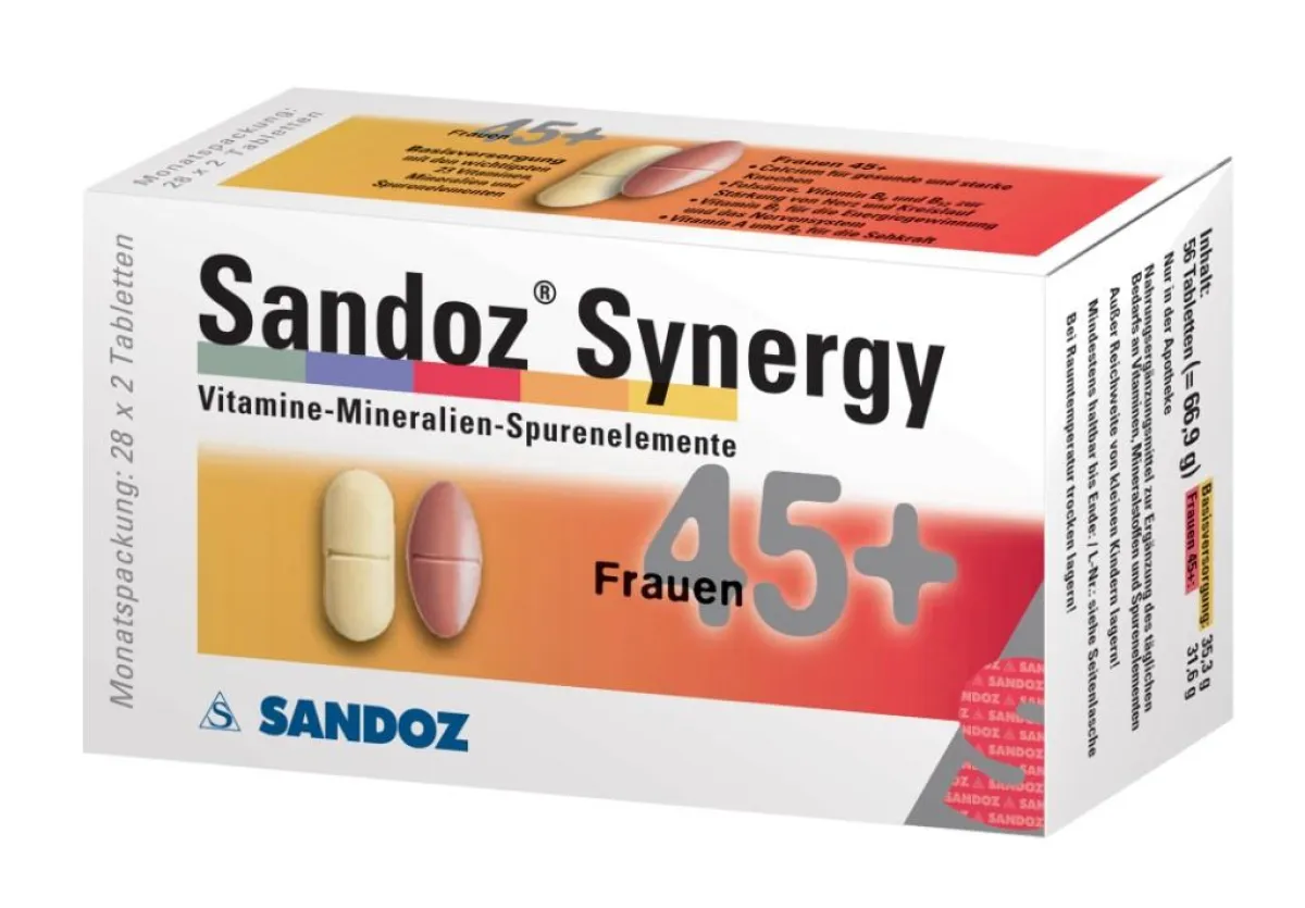Sandoz Synergy für Frauen 45+ - nicht nur zum Muttertag ein ideales Geschenk für mehr Gesundheit.