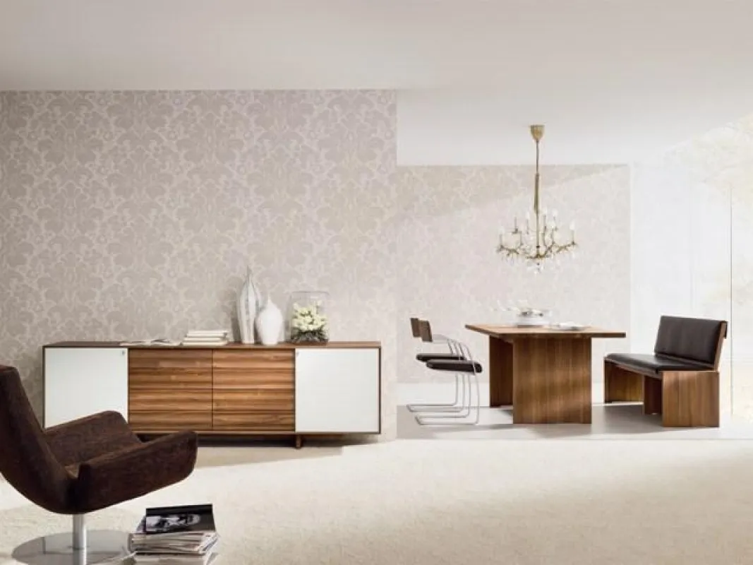 Massivholzkommode mit Wellenfront und Tisch Egos von ANREI