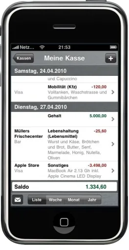 Mit einem App die Finanzen immer unter Kontrolle Bild: Mit einem App die Finanzen immer unter Kontrolle