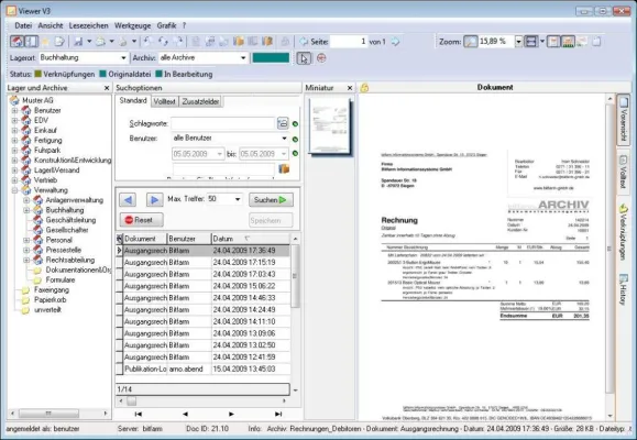 Bild: Open-Source bitfarm-Archiv DMS jetzt mit Unterstützung für Open-Office 3.1