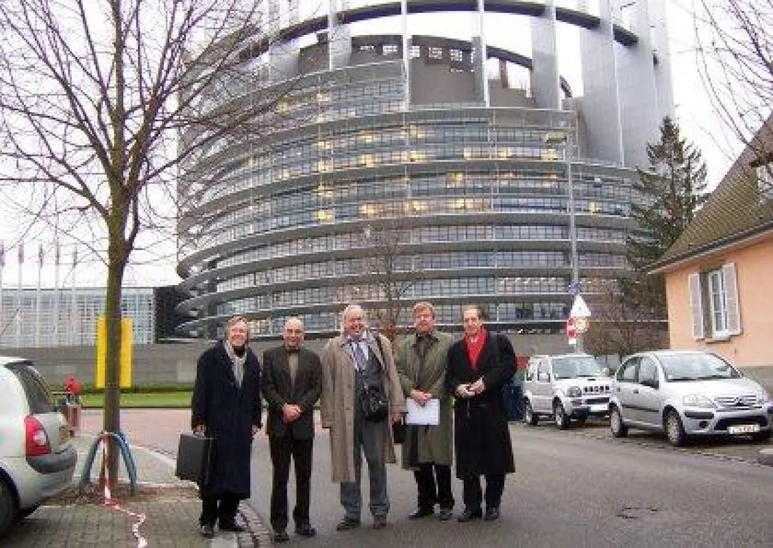 Die Organisatoren des Kongresses von li nach re: Dr. Eckelt, Dr. Beaufreton Herr Rinnoessel, Dr. Germann, Dr. Coilin