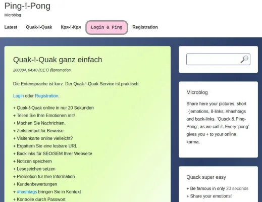 Bild: Microblogging für Marketing / Microblog Ping-!-Pong