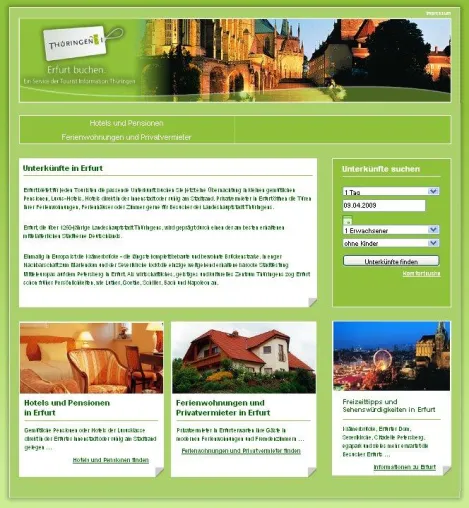 Bild: Neue Online-Buchungsplattform für Hotels und Privatvermieter in Erfurt - erfurt-buchen.de ist online