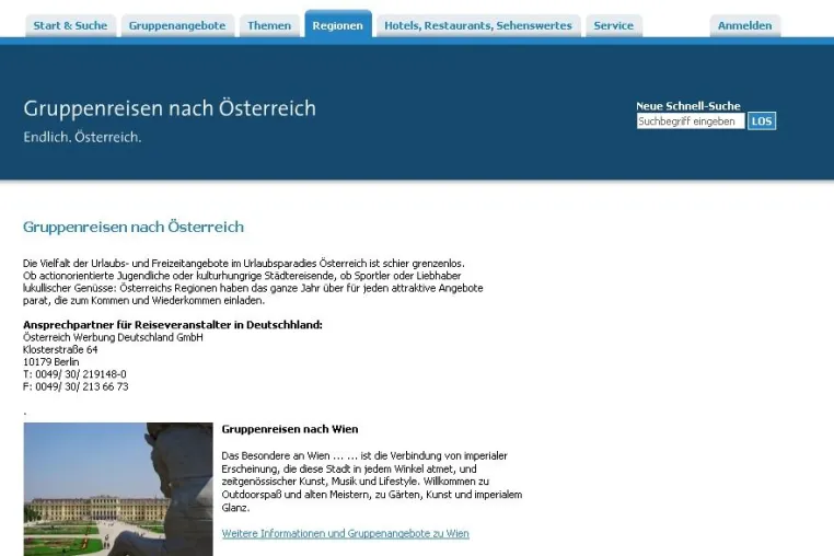 Erfolgreicher Start für das Gruppenreise-Portal SalesGuide24.de in Österreich Bild: Erfolgreicher Start für das Gruppenreise-Portal SalesGuide24.de in Österreich