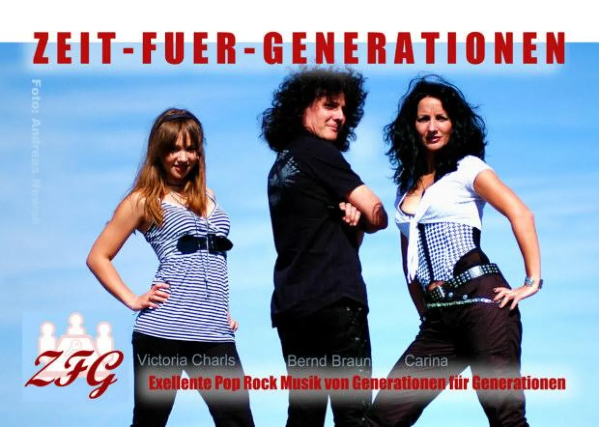 Top Stars auf MDR Sommertour 2008 in Eisleben, hier die Pop Rock Band / Gruppe ZEIT-FUER-GENERATIONEN (Trio mit Sängerin Carina und Sängerin Victoria Charls, Bernd Braun)